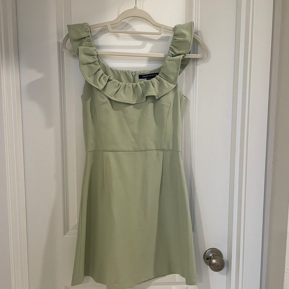 Elegant Green Ruffle Dress